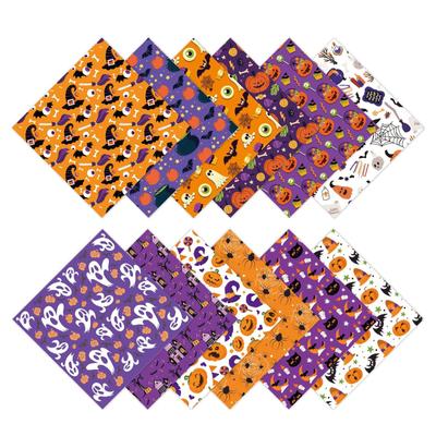12 Sheets Large Size Retro Vintage Hello Halloween Themed Journal Diary Material Paper For Crafting,Halloween Scrapbook Supplies