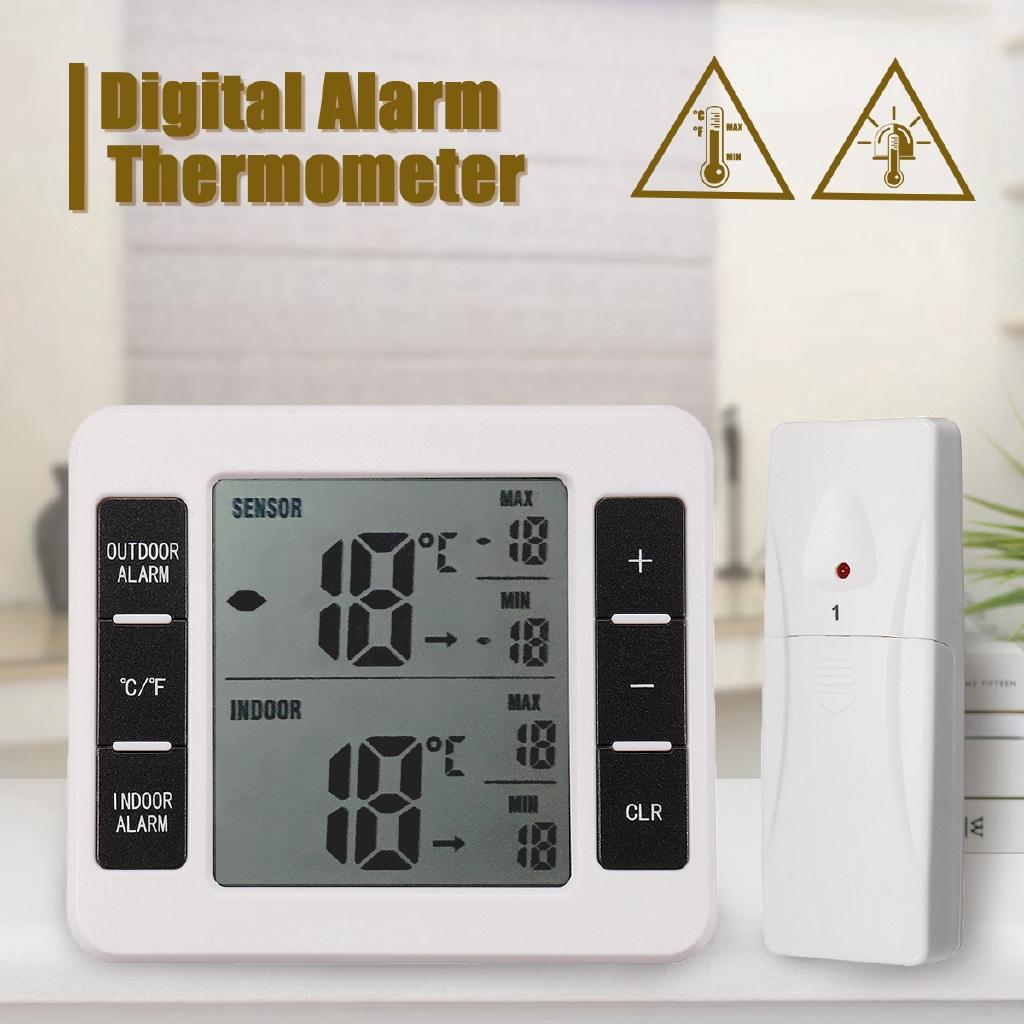 Wireless Digital Freezer Thermometer Indoor Outdoor Audible Alarm With Sensor temperature Reminding device