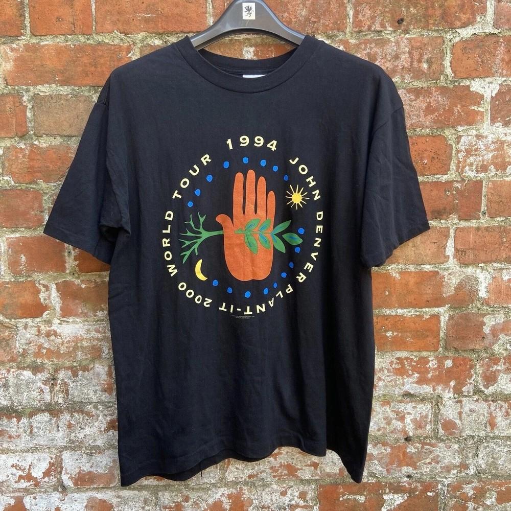 

John Denver Country Music Singer Plant It Tour 2000 T Shirt Full Size S5XL E062 Unisex T-Shirt XXXXL