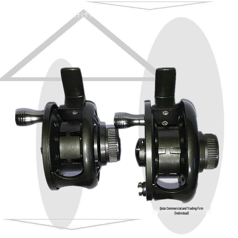 Fliegenfischerrolle komplett aus Metall: Wechselseitig Links-/Rechtshänder, Druckguss-Design mit Bremse, Durchgehender Griff, Geeignet für Brandungsruten.