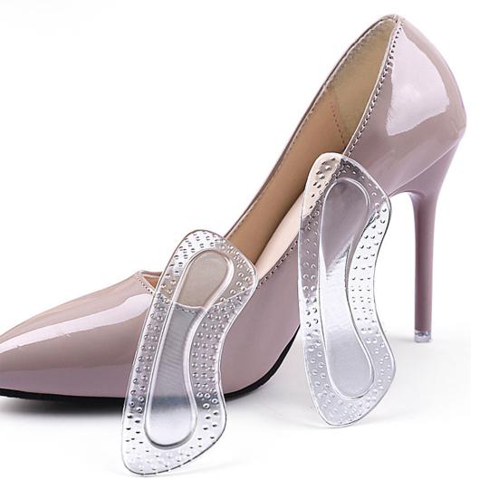 2PCS Heel Inserts Clear Anti-Slip Gel Cushions Prevent Blisters Large Shoes Inserts Cushion