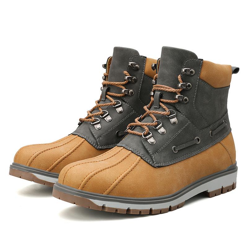 Autumn and winter large size men's high-top tooling snow boots outdoor versatile velvet warm Martin boots