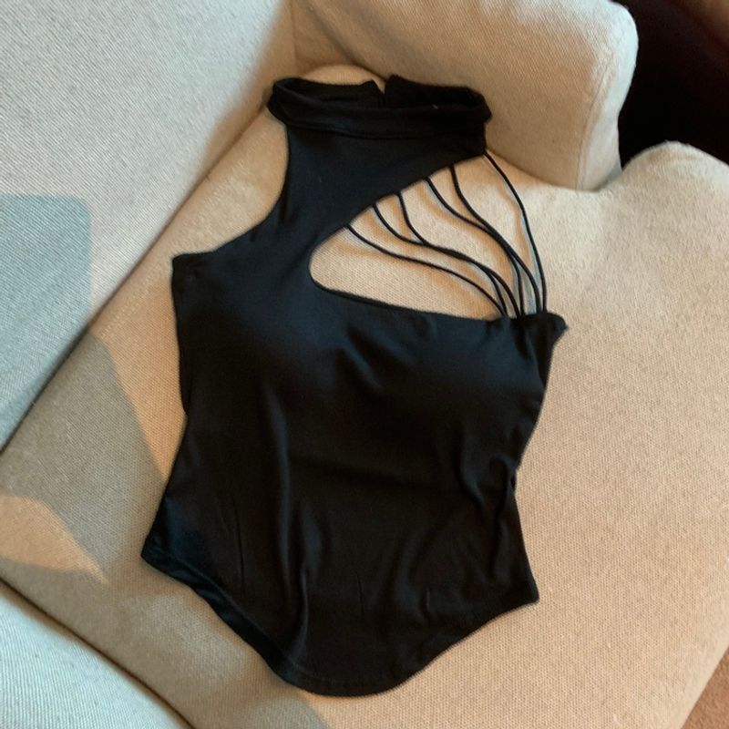 

Irregular With Chest Pad Sports Vest Women Hanging Neck Shockproof Fitness Underwear Red Beauty Back Yoga Pilates Top Black Free size (40.00kg -62.50kg)