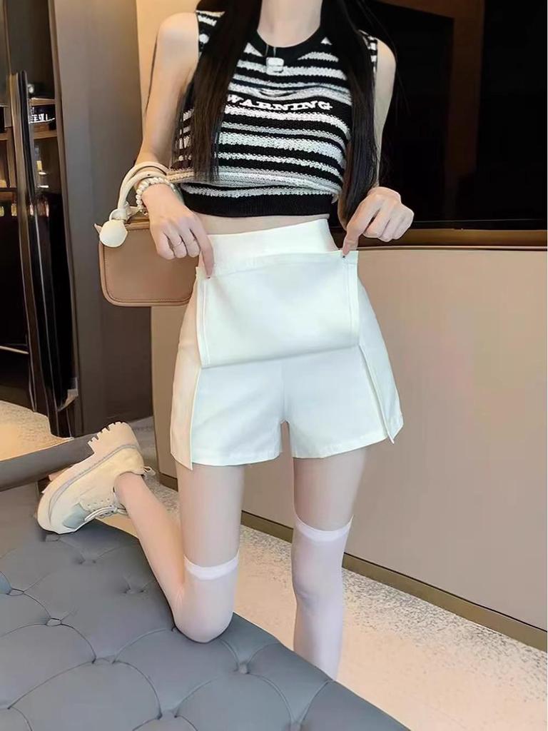 Black and White High-Waist A-Line Skirt (2024 Spring/Summer Women's Collection)