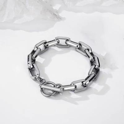 1 Stück Titanstahl Souvenir Hip Hop O-Kette Armband Armbänder für Männer Frauen Schmuck Kubanische Kette Gespleißte Runde Schnalle Handgefertigt
