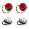 4Pcs 12V 24V 2 Modes 12 LED Warning Emergency Strobe Light Flashing Light Rotating Warning Light Signal Lamp Truck Waterproof