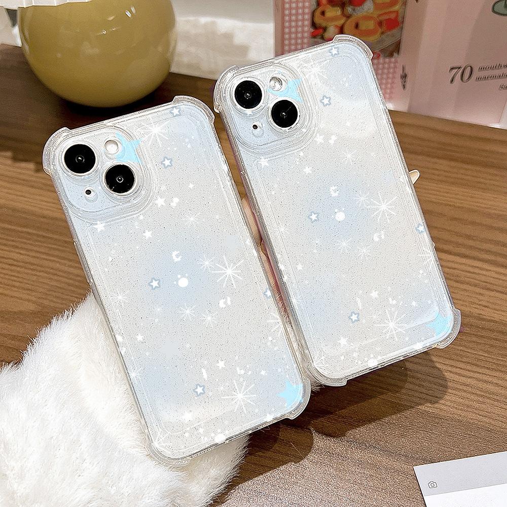 Full Screen Stars Are Suitable for iPhone17ProMax Glitter Four-corner Mobile Phone Case 16 Apple All-inclusive 14/15 Niche