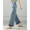 TERRE BLEUE Women's Vintage Loose Wide-Leg Denim Jeans