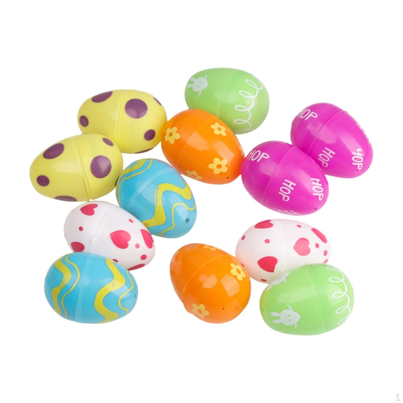 

12 Pieces Fillable Easter Eggs Basket Fillers Ornament Portable Empty 6cm Themed Party Favors