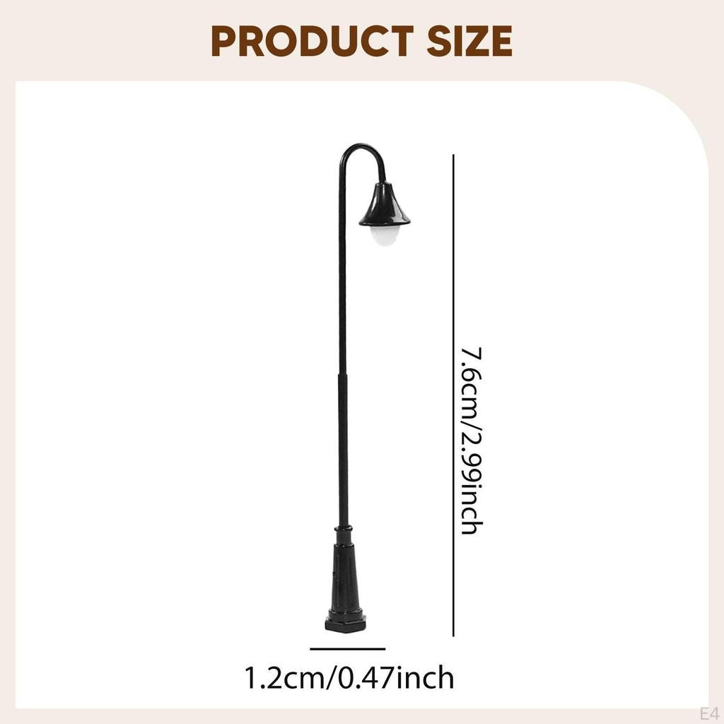 3 Pieces Mini Street Posts Light Model Dollhouse Decoration 3V Accessories Retro Sand Table Lighting