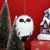 1Pc Cute Owl Mini White Black Simulation Furry Bird Ornament Decoration Adornment Simulation for Home Decor Christmas Pendant