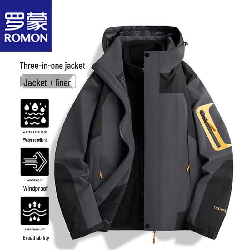 

ROMON Men s 3-in-1 Thickened Outdoor Jacket 2XL
