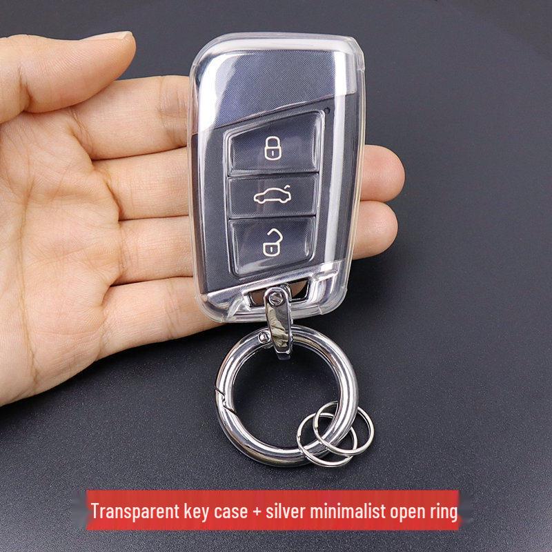 Transparent Key Cover for Volkswagen Passat and Magotan CC, Compatible with New Models, Unisex, Fully Enclosed