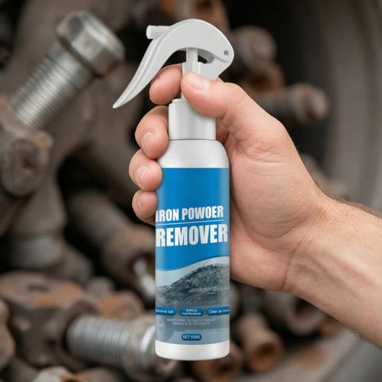 100ml Automotive Rust Remover Spray, Car Rust Removal Spray, Iron Powder Remover, Fast-Acting Iron Rusts Cleaner for Wheels, Rims, Metal, Safe On Most