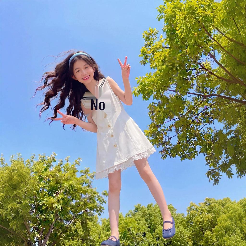Sommerkleid mit Matrosenkragen für Mädchen - Koreanischer Akademiestil Urlaubsrock