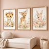 Nursery Animal Wall Art Canvas Painting Watercolor Cartoon Poster Baby Bedroom Home Decor