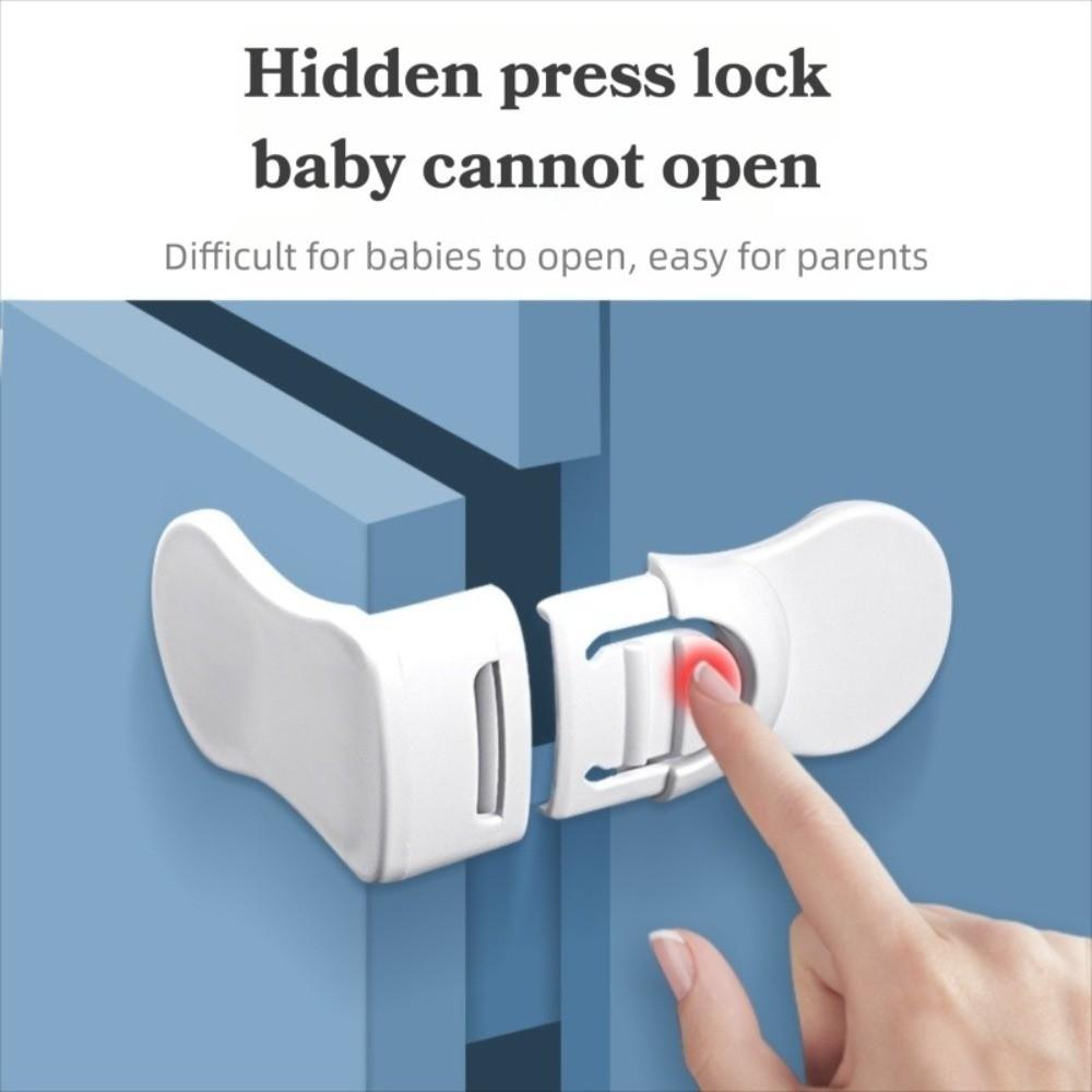 5PCS Anti-Pinching Hand Drawer Lock Self-adhesive Refrigerator Lock Buckle  Cabinet