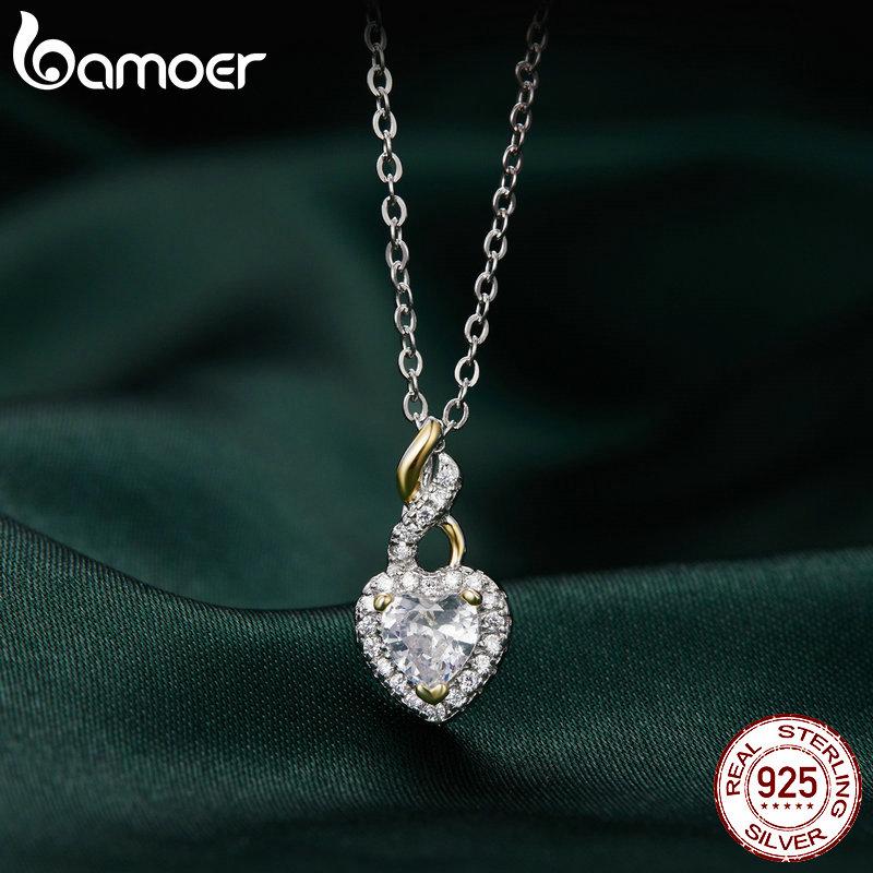 BAMOER 925 Sterling Silver Infinite Love Pendant Charm for Bracelet Necklace Women Gift Jewelry