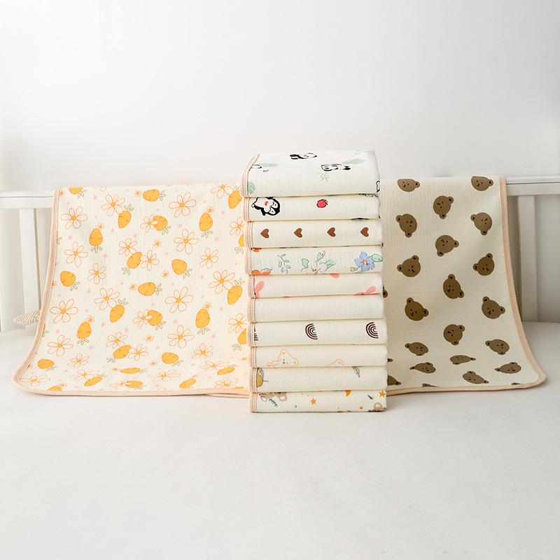 Waterproof Gauze Baby Cotton Crepe Mattress Protector 50x70cm Breathable Newborn Incontinence Care Pad