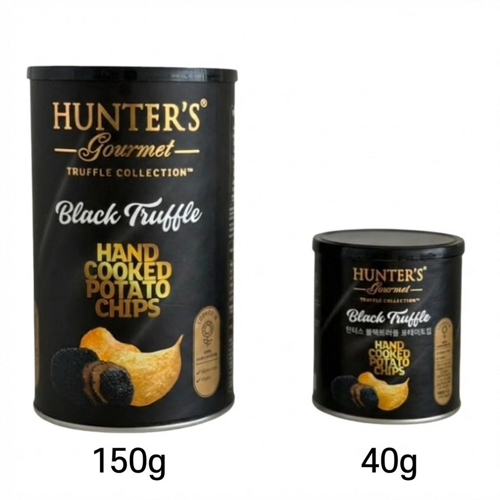Hunters Black Truffle Potato Chips 150g Black / White