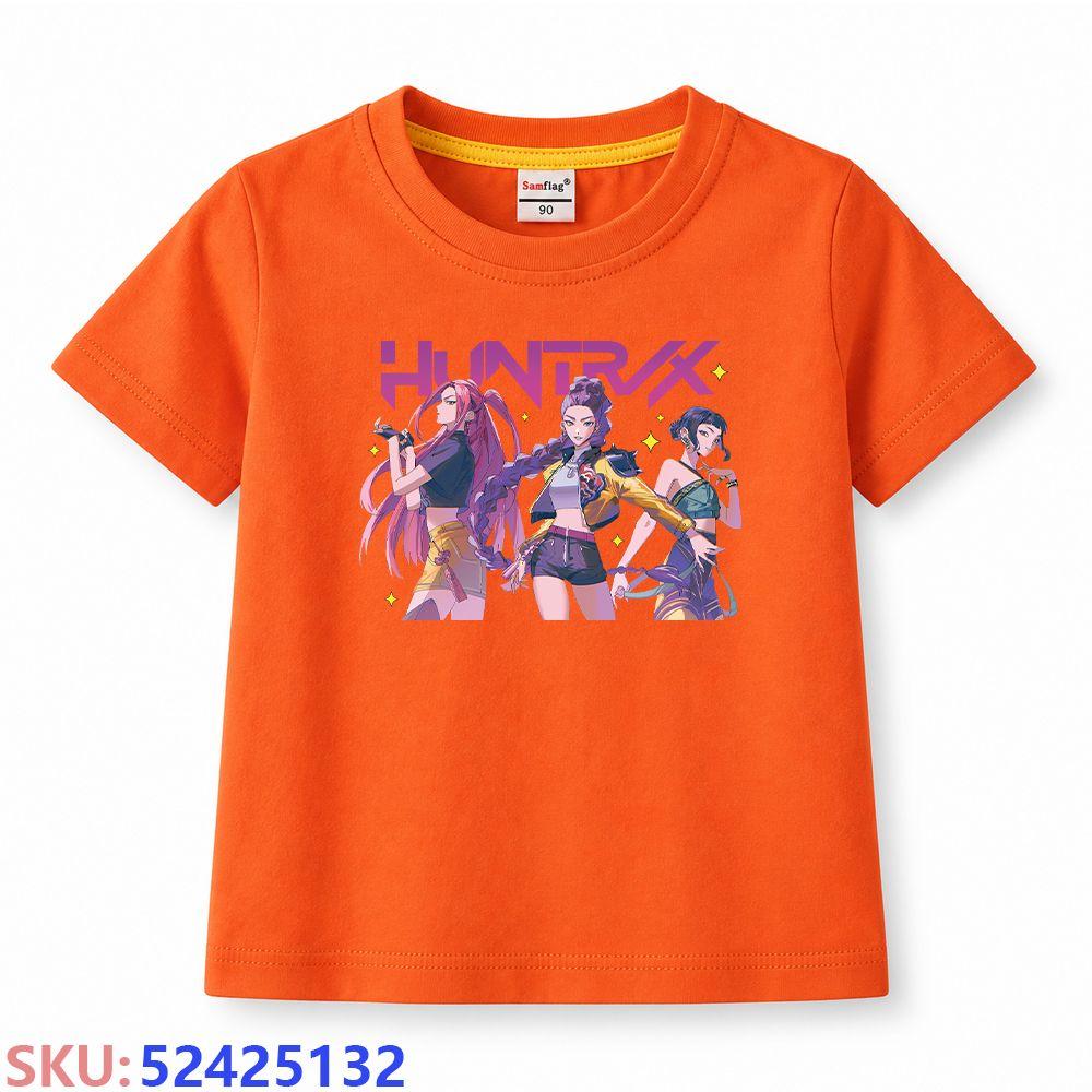 KPop Dämonenjäger Kinder-Cartoon-Print T-Shirt