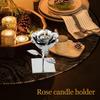 Romantic Rose Candle Holder With Base Rose Tea Lights Candle Holder Creative Iron Candle Cup Centerpiece for Home Anniversaries