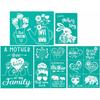 5 Pcs Mother Silk Screen Stencils, Happy Mother's Day Screen Printing Heart Mom Bless Chalk Paste Silk Screen Transfer DIY Drawing Stencils for