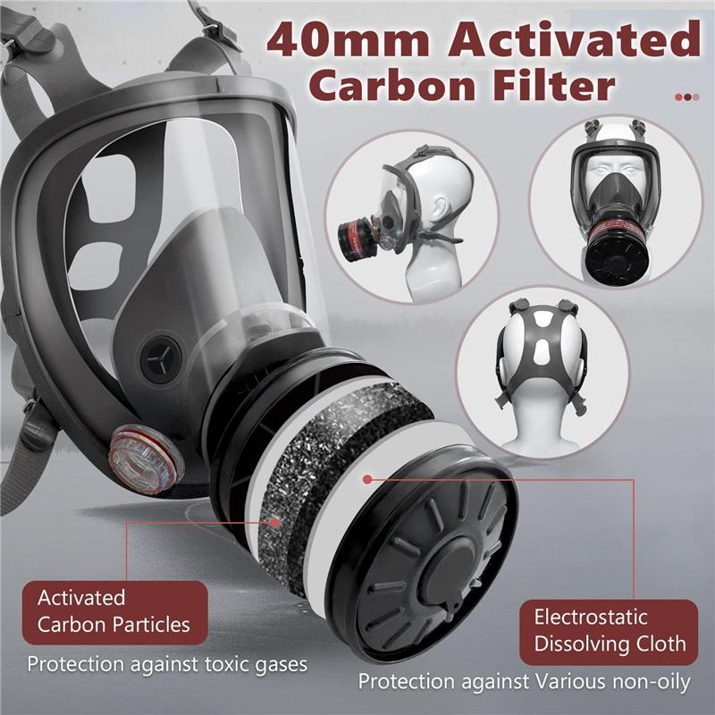 6800 Three-in-one Multi-functional Gas Mask, with Replaceable Filters, Is Suitable for Industrial Spraying, Organic Vapors, Welding