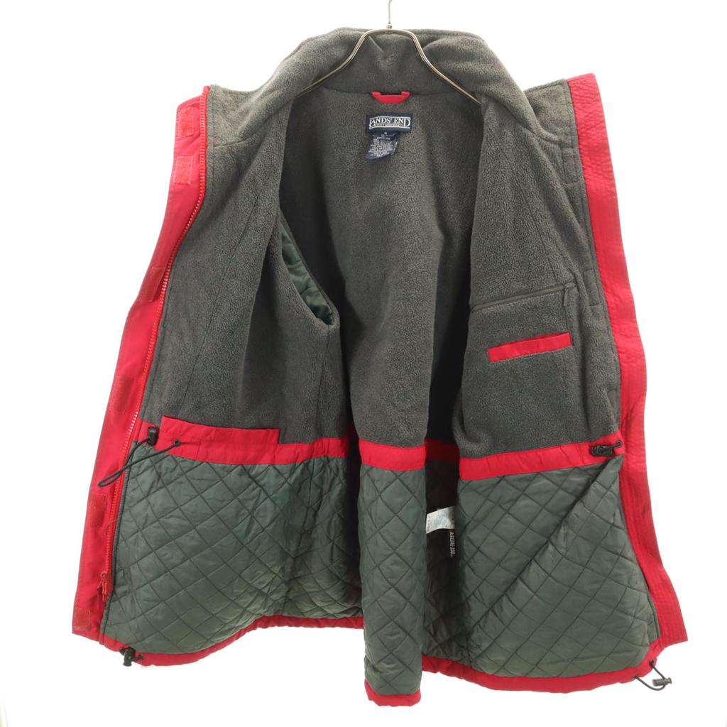 LANDS' END 90s Old Mountain Parka M Red Cotton Filling Women Used