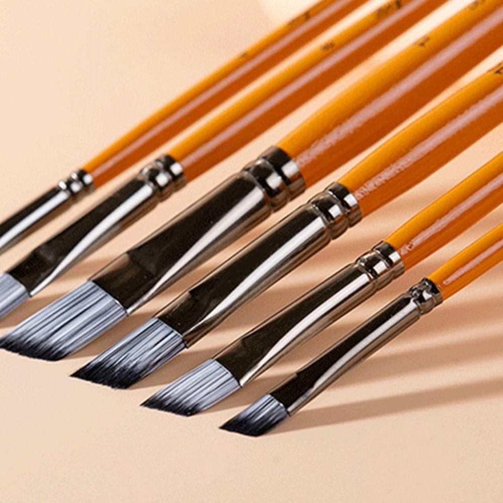 Synthetic Nylon Hair Painting Brushes Kits Wooden Handle Spike Head Art Paint Brushes Round Head Stationery Drawing Tool Drawing