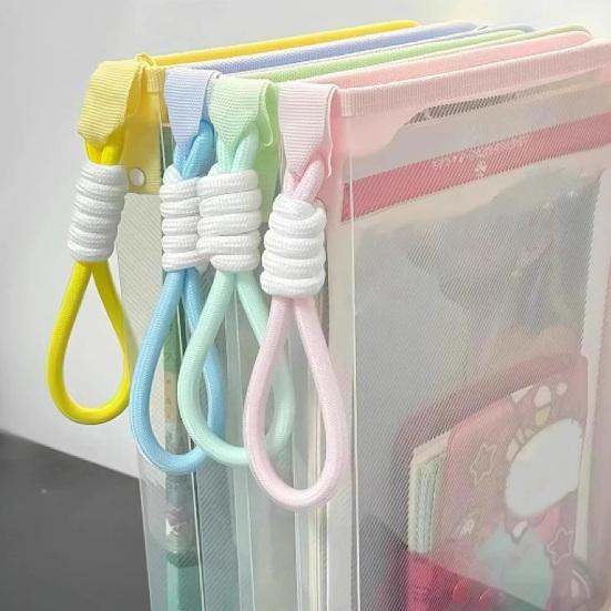 Transparent Zipper Pouch A4 Letter Size File Folder with Handle Portable Document Organizer for Office School Travel Supplies