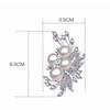 Exquisite Imitation Pearl Rhinestone Flower Brooches for Women Lapel Pins Wedding Party Jewelry Gifts