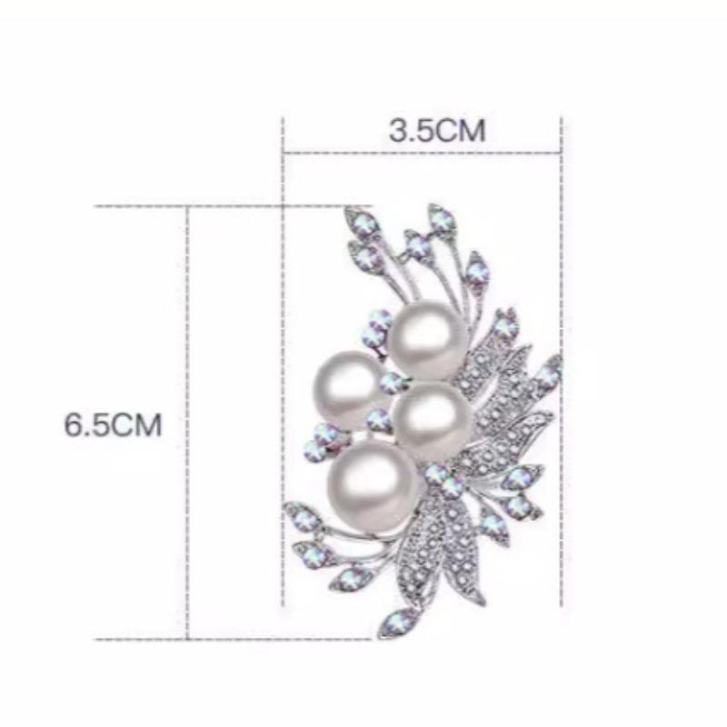Exquisite Imitation Pearl Rhinestone Flower Brooches for Women Lapel Pins Wedding Party Jewelry Gifts