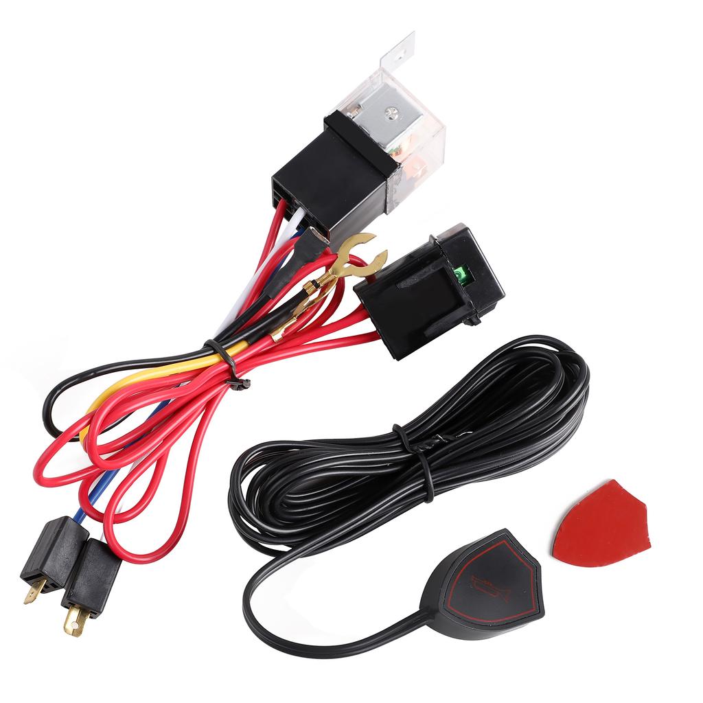 Horn Button 12V Air Horn Harness Relay Kit 40A 4 Pins for Car Truck Train Boat SUV Bus Lorry