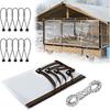 4x8Ft Chicken Coop Cover for Winter - Waterproof Anti-Tear Chicken Run Tarp with Elastic Cords & Rope, Easy To Install for Chicken Cage Coop