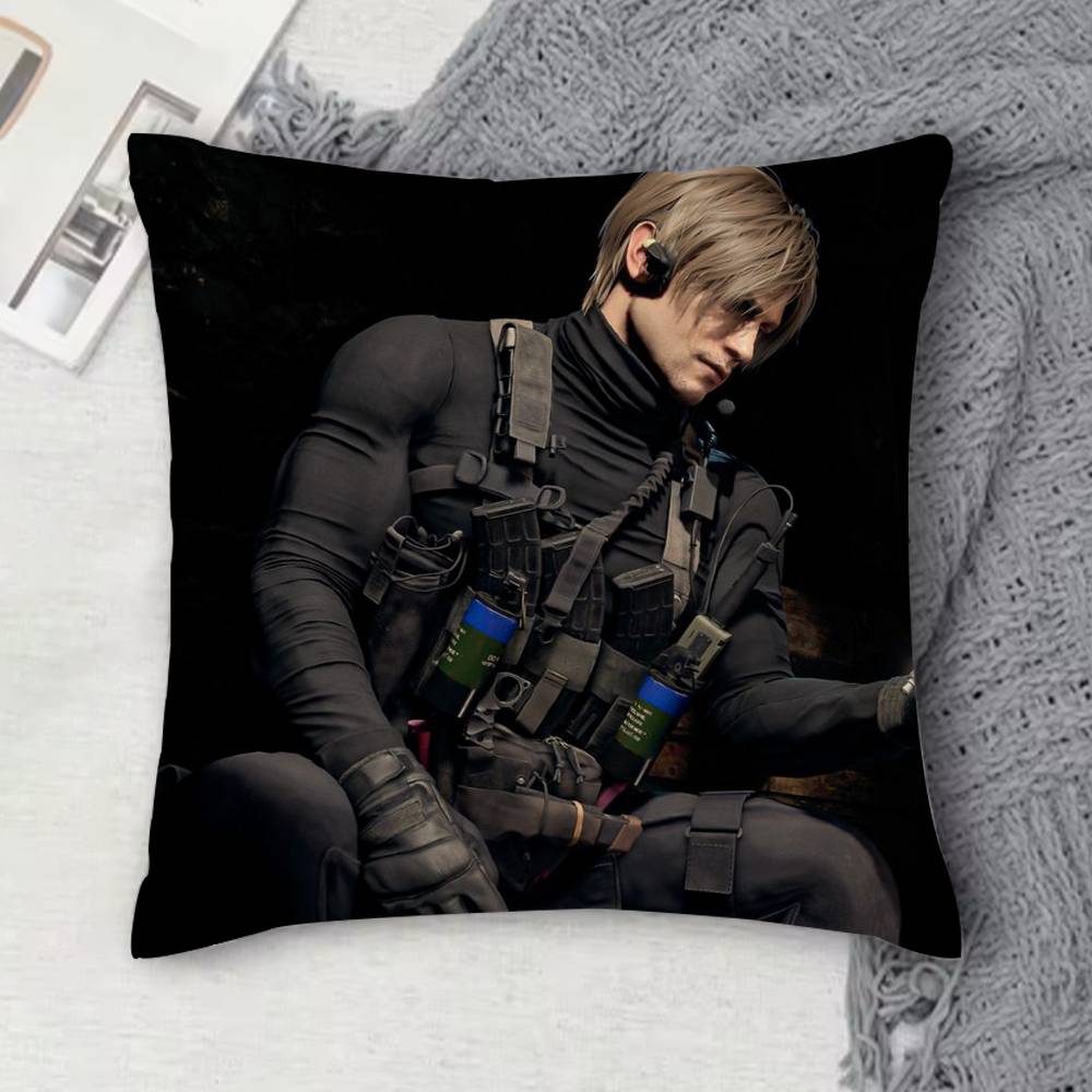 Leon RResident RE Evil Doublesided Printed Square Decorative Cushion Cover for Sofa Living Room Home Decor