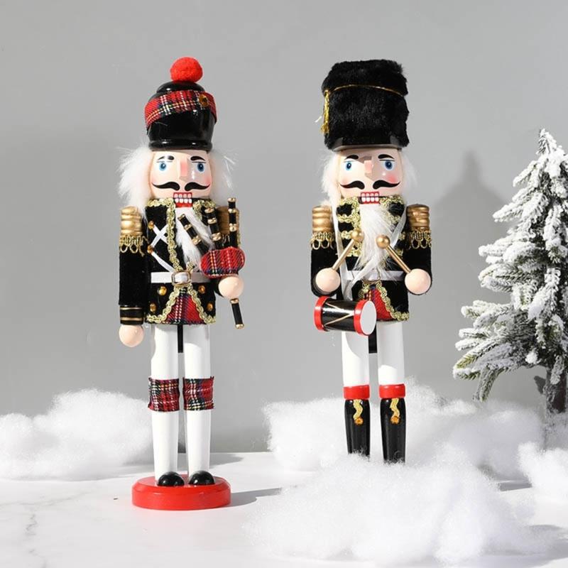 Weihnachts-Nussknacker Ornament Kleiner Holzsoldat Weihnachtsdekorationen Nussknacker Figur Ornament für Tisch Regal