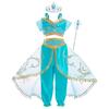 Jasmine Aladdin Child Dress 8-10 Years 140cm Cotton Polyester Green Halloween Carnival Christmas Party Costume Less