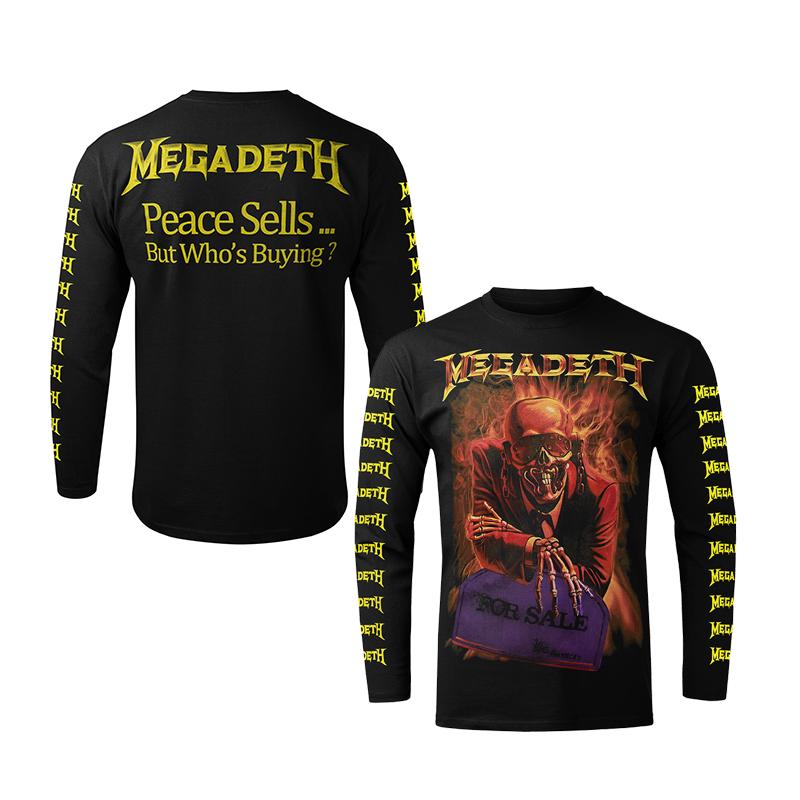 Тяжелый Металл Гиганты Критикуют Металл Megadeth Панк Рок Американская Футболка с Длинным Рукавом Осень Мужская Мода Топ 3XL