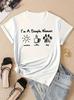 I Am A Simple Woman with Letters Sunshine Coffee Dog Pattern T-shirt Fun Cute Retro Women's T-s