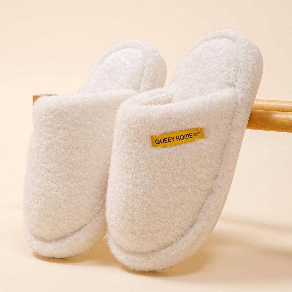 2025 Silent Antibacterial Plush Cotton Slippers - Winter Indoor Thick Sole for Men & Women