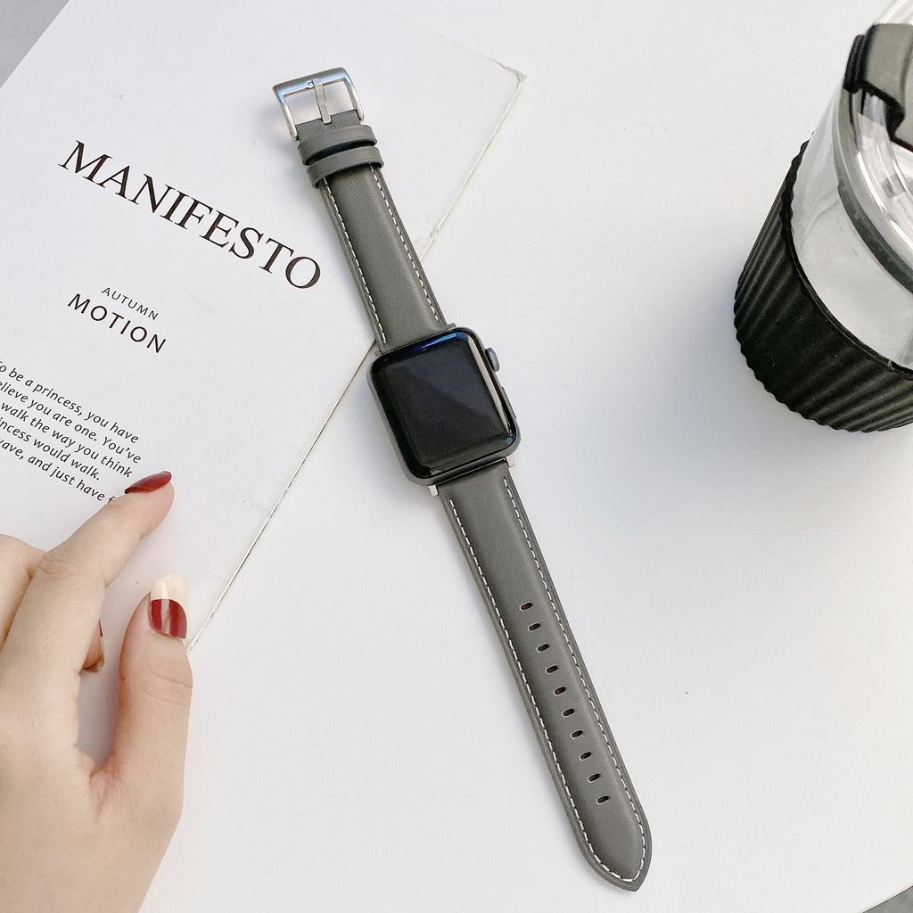 Suitable For Apple Watch10 Apple Watch Generation Iwatch98765 Generation Se Car Line Leather Strap For Men And Women