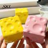 Stress Reduction Gadget Fake Cheese Squeeze Toy, Anxiety Relief Cube Sensory Toy Slow Rising Pinch Home Office Relaxation Tool