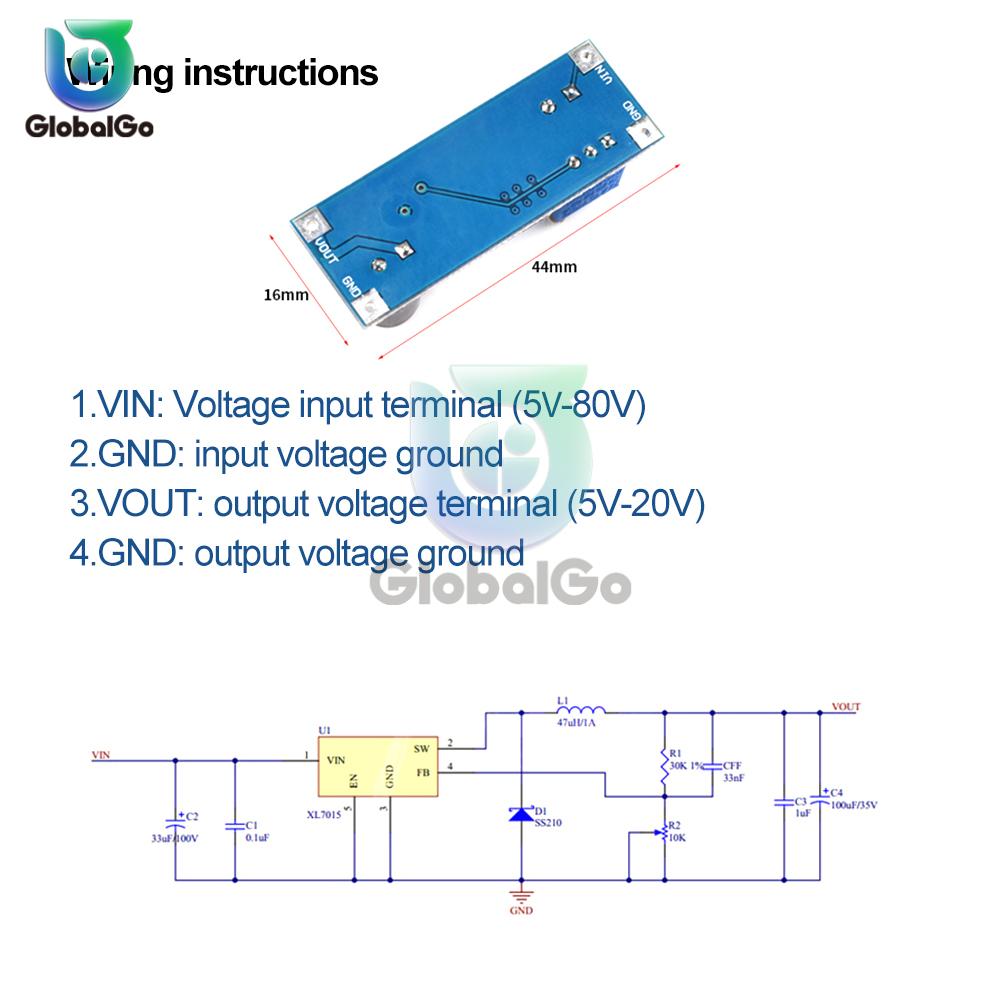 XL7015 DC-DC-DC-Wandler Abwärtsmodul 5V-80V Weitspannungseingang 7005A LM2596