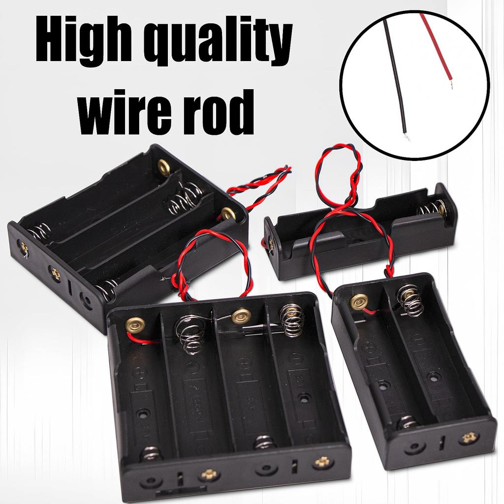 8Pcs AA Battery Holders with Wire Includes 1 AA Battery Holder 1.5V, 2 AA Battery Holder 3V, 3 AA Battery Holder 4.5V, 4 AA Batt