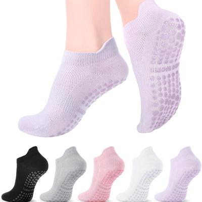 3Pairs Pilates Yoga Grip Socks, Women Non Slip Grip Socks for Hospital, Dance, Yoga, Size UK 4-7