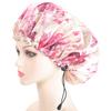 1pc Men and Women Double Layer Waterproof Shower Cap Floral Print Adjustable Double-Layer Elastic Hair Cap Bathing Accessory