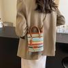 Yogodlns Mini Striped Straw Crossbody Bags for Women Fashion Summer Shoulder Bags Handbags and Purses Weave Beach Bag