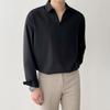 Loose Pullover V,neck Long,sleeved Shirt Men's Korean Version Of The Trend Gangster Handsome Drape Shirt Fall Blouse