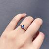 S925 Sterling Silver Blue Butterfly Open Ring: Women's Fashionable High-End Index Finger Accessory